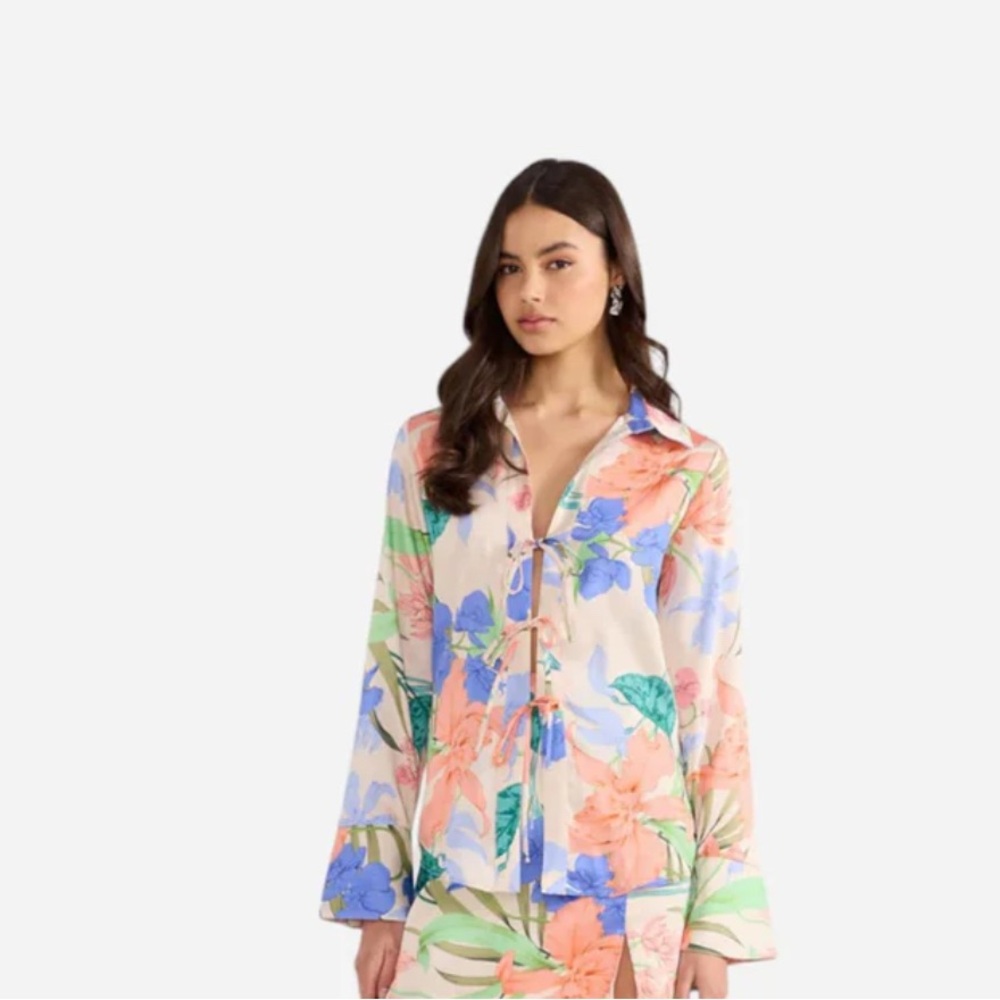 MINKPINK Ravina Tie Shirt NWT